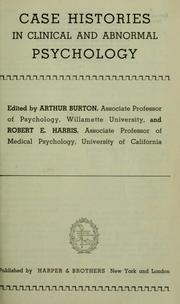Cover of: Case histories in clinical and abnormal psychology