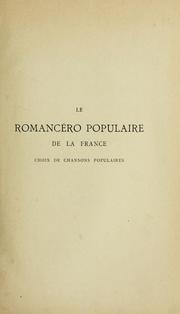 Cover of: Le romancéro populaire de la France by Georges Doncieux