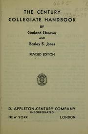 Cover of: The  Century collegiate handbook by Garland Greever