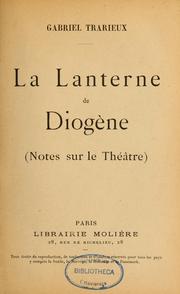 Cover of: La Lanterne de Diogène by Gabriel Trarieux