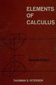 Cover of: Elements of calculus. by Thurman Stewart Peterson