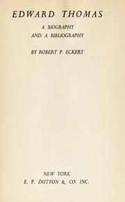 Cover of: Edward Thomas by Robert P. Eckert