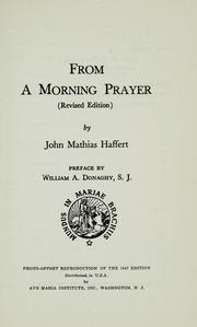 Cover of: From a morning prayer