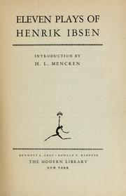 Cover of: Eleven plays of Henrik Ibsen by Henrik Ibsen