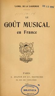 Cover of: Le goût musical en France