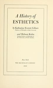 Cover of: A history of esthetics by Katharine Everett Gilbert