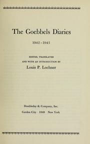 Cover of: The Goebbels diaries, 1942-1943.