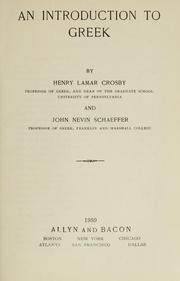 Cover of: An introduction to Greek by H. Lamar Crosby