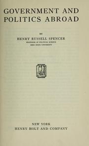 Cover of: Government and politics abroad by Henry Russell Spencer