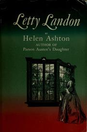 Cover of: Letty Landon by Helen Ashton
