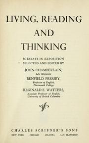 Cover of: Living, reading and thinking: 56 essays in exposition