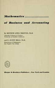 Cover of: Mathematics of business and accounting by Kenneth Lewis Trefftzs