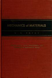 Cover of: Mechanics of materials. by Egor Paul Popov, Egor Paul Popov