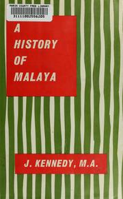 Cover of: A history of Malaya, A.D. 1400-1959. by Kennedy, Joseph