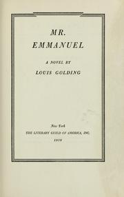 Cover of: Mr. Emmanuel by Louis Golding