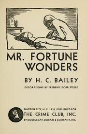 Cover of: Mr. Fortune wonders: by H. C. Bailey