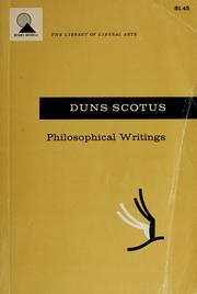 Cover of: Philosophical writings by John Duns Scotus