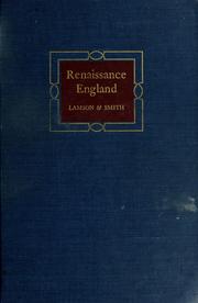 Cover of: Renaissance England: poetry and prose from the Reformation to the Restoration