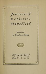 Cover of: Journal of Katherine Mansfield