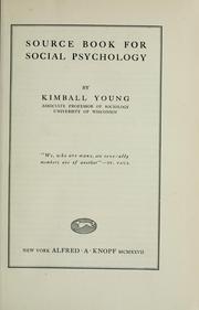 Cover of: Source book for social psychology
