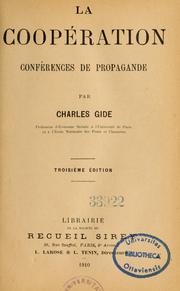 Cover of: Coopération: conférences de propagande