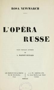 Cover of: L'opéra russe