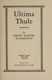Cover of: Ultima Thule. by Ethel Florence Lindesay Richardson