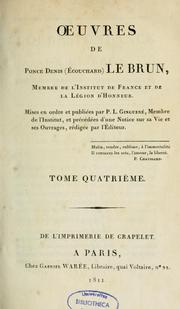 Oeuvres by Le Brun, Pouce-Denis Ecouchard dit