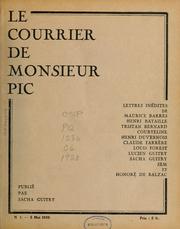 Cover of: Le Courrier de Monsieur Pic by Sacha Guitry