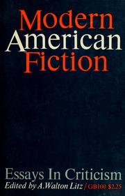 Cover of: Modern American fiction: essays in criticism.