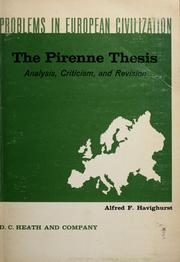 Cover of: The Pirenne thesis