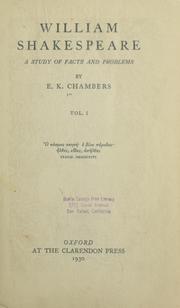Cover of: William Shakespeare | E. K. Chambers