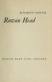 Cover of: Rowan Head.