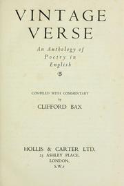 Cover of: Vintage verse by Clifford Bax