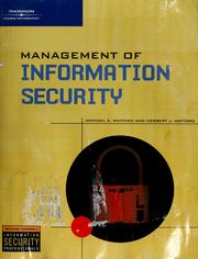 Cover of: Management of Information Security