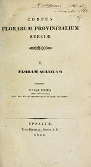 Cover of: Corpus florarum provincialium Sueciae: I. Floram scanicam