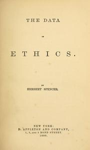 Cover of: The data of ethics