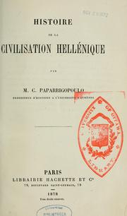 Cover of: Histoire de la civilisation hellénique