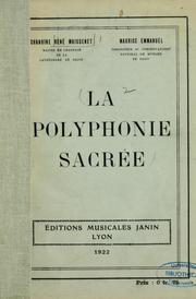 Cover of: La polyphonie sacrée