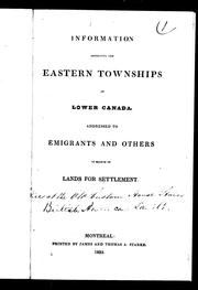 Cover of: Information respecting the Eastern Townships of Lower Canada by British American Land Company