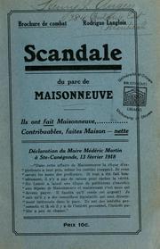Cover of: Scandale du parc de Maisonneuve