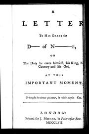 Cover of: A Letter to His Grace the D---of N-------e by 