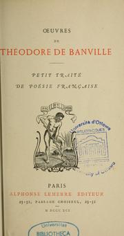 Cover of: Petit traité de poésie française.