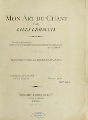 Cover of: Mon art du chant