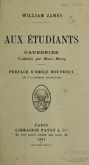 Cover of: Aux étudiants by William James
