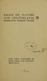 Cover of: Essays on nature and culture by Hamilton Wright Mabie