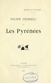 Cover of: Felipe Pedrell et Les Pyrénées.