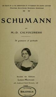 Cover of: Schumann by M. D. Calvocoressi