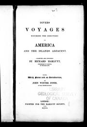 Cover of: Divers voyages touching the discovery of America and the islands adjacent by Richard Hakluyt