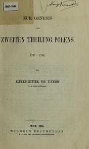 Cover of: Zur Genesis der zweiten Theilung Polens 1792-1793